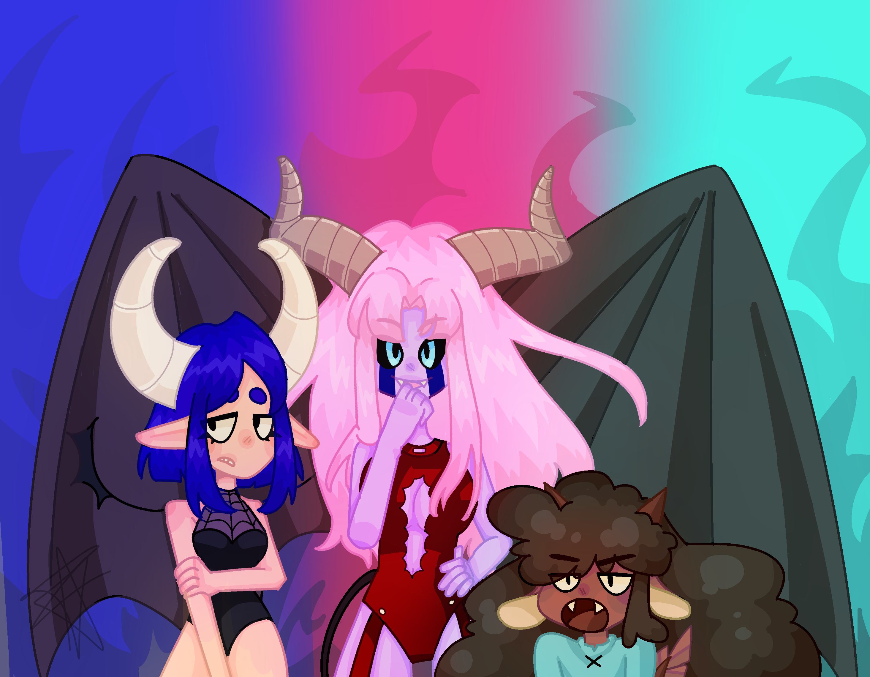 Le trio démoniaque des webtoons, vus par l'artiste Archiduc.MX.