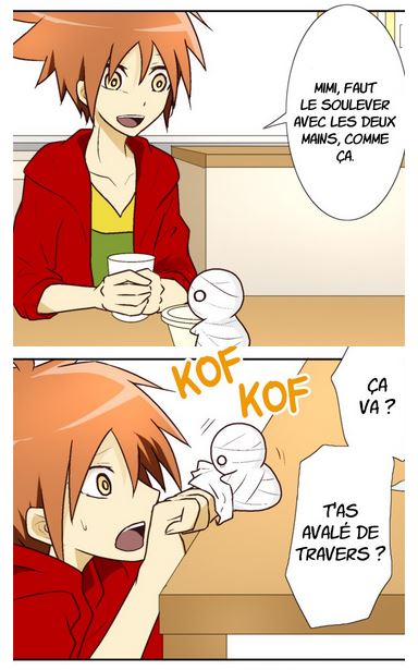 Extrait du populaire webtoon japonais Comment élever une momie