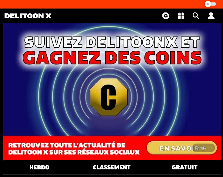 Delitoon X garde le principe des coins que l'on connaissait déjà. Cependant, la plateforme pour adultes Delitoon X n'est pas disponible sur application.