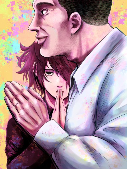 Couverture de God's Neglect où Shingo prie derrière son oncle priant lui aussi.