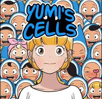 Yumi devant toutes ces cellules bleus du webtoon Yumi's Cell